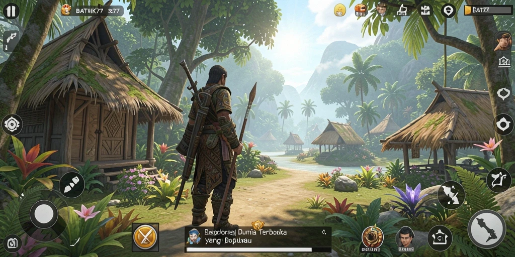 Tangkapan layar menunjukkan gameplay menawan di dunia terbuka