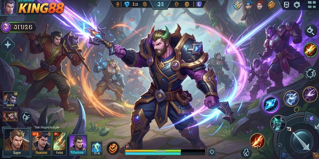 Gameplay seru dari KING88 dalam pertarungan MOBA.
