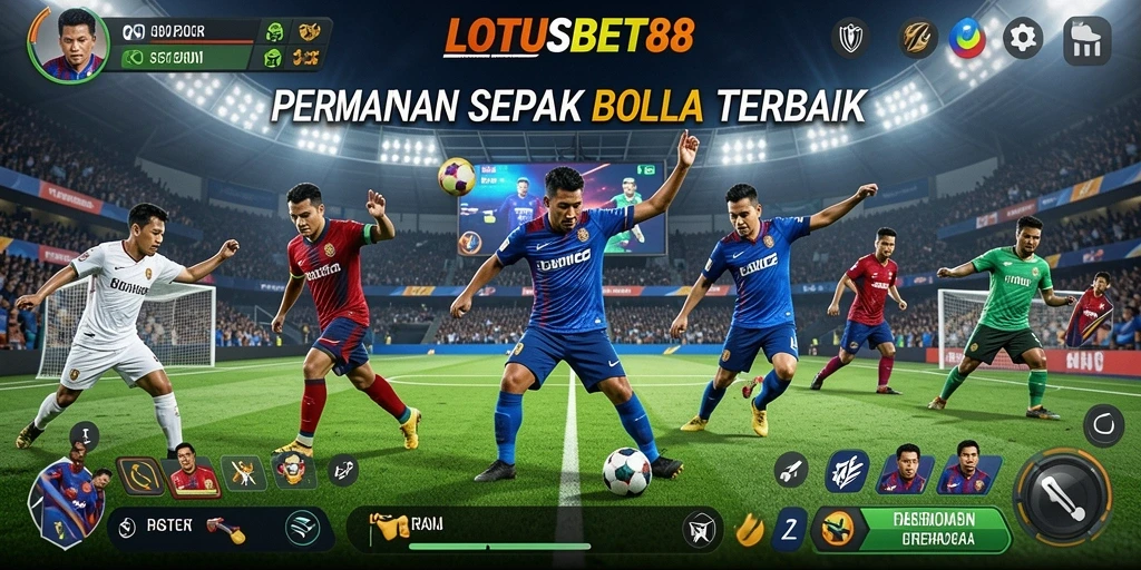 Tampilan gameplay menarik dari LOTUSBET88 dalam permainan sepak bola.