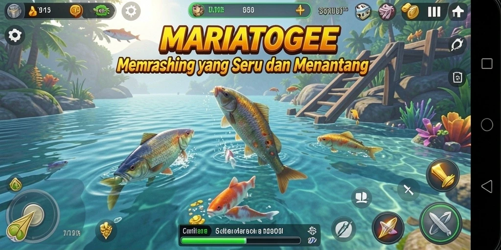 Tangkapan ikan seru dalam gameplay MARIATOGEL.