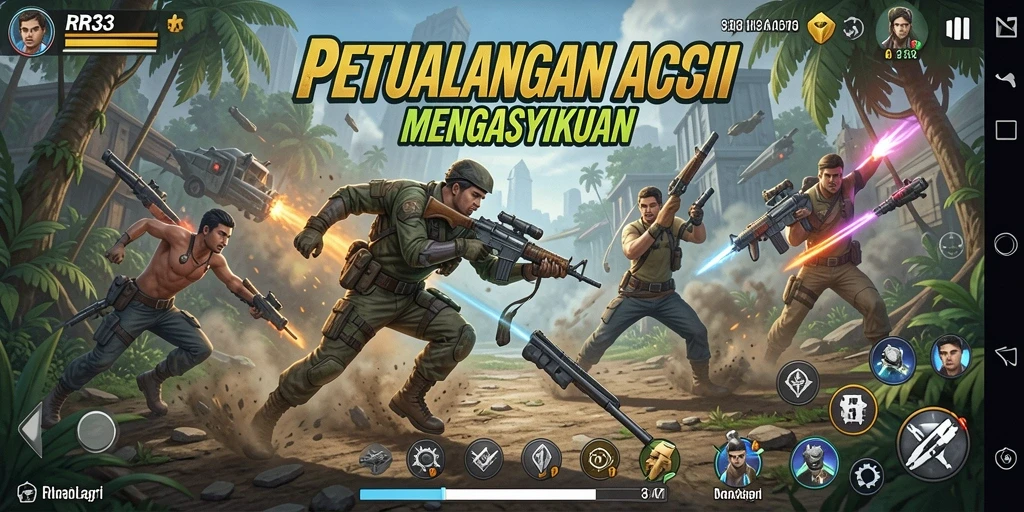 Tampilan gameplay Action yang seru dan mendebarkan di RR33.