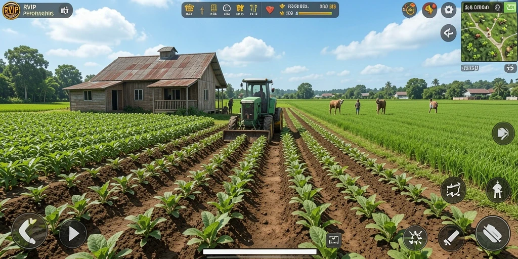 Gameplay seru di RVIP dengan berbagai aktivitas bertani.