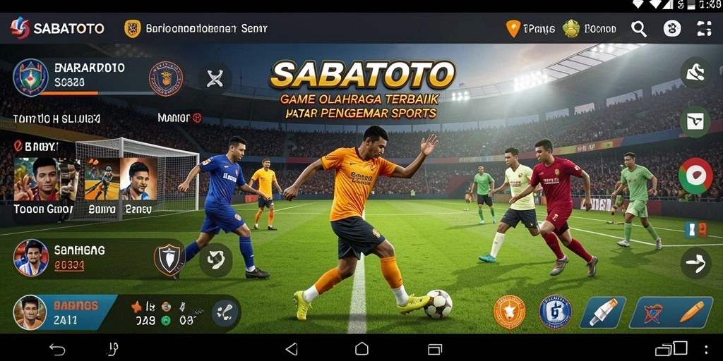 Screenshot gameplay SABATOTO menampilkan pertarungan seru di arena olahraga.