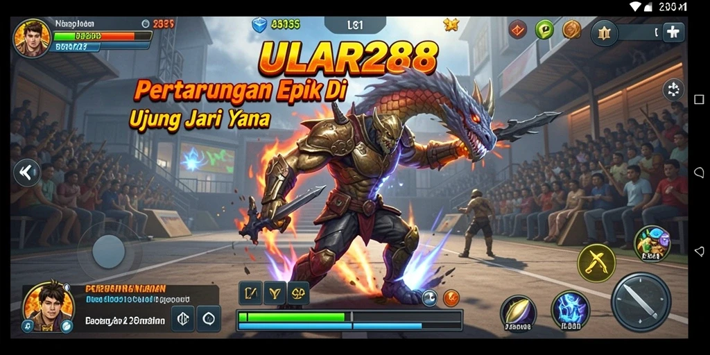 Screenshot gameplay ULAR288 yang menampilkan aksi pertarungan yang mendebarkan.